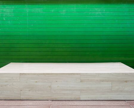 Wooden green of Wooden painted green Background wallpaperの写真素材