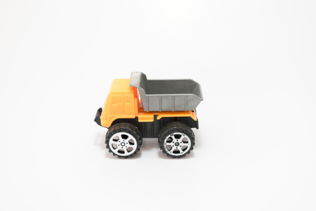 Toy truck on a white background.の写真素材