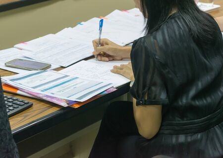 person of office conference papers work conferenceの写真素材