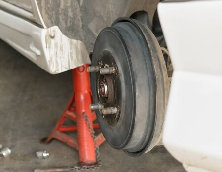 Auto mechanic Car,Removing wheels Equipment mechanicの写真素材