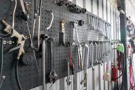 Auto mechanic Car,Removing wheels Equipment mechanicの写真素材