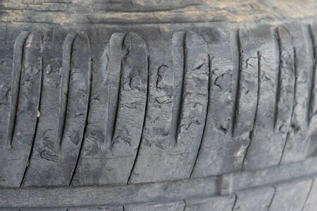 Car tire change Tires that are out of use.の写真素材