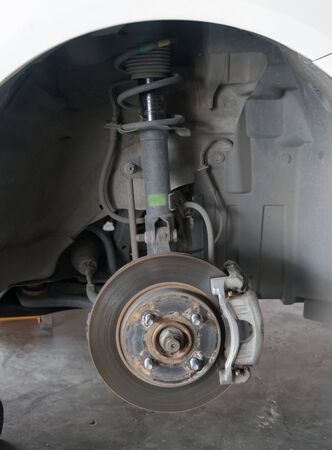 Car tire change Tires that are out of use.の写真素材