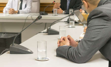 People attend business meetings in the conference room.の写真素材