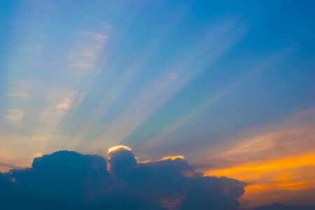 Evening sky sunset Clouds that overshadow the sun