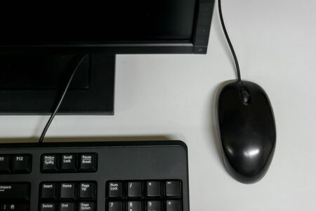 desktop computer on a white table