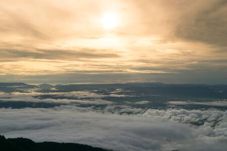 View nature mountain sky and fog phu tubberk thailand
