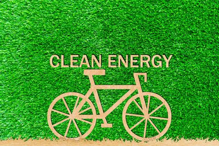 Bicycle race ecology clean energy paper cut of a green backgroundの写真素材