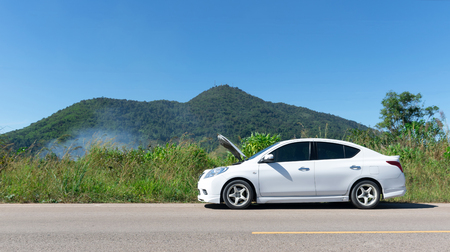 Car Broken parked on the road and street.の写真素材