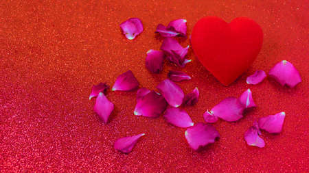Heart Red love card of Happy Valentine's Dayの写真素材
