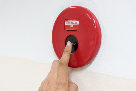 Fire alarm button in the building