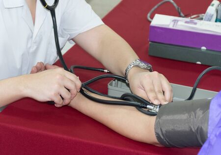 Doctor check up pulse medical health blood pressure meter pulse gauge