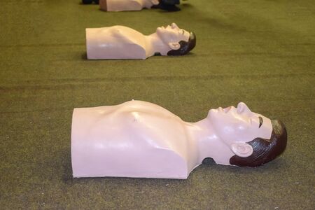Cardiopulmonary resuscitation CPR life support Resurrection Test Dummyの写真素材
