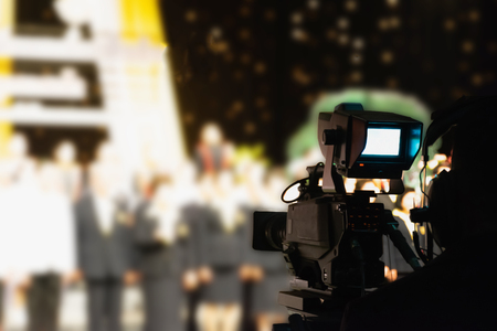 Video recording camera In the a studio background blurの写真素材