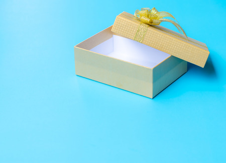 Gift giving New Year and Christmas blue backgroundの写真素材