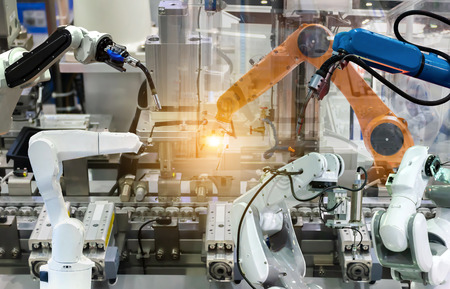 Industrial robot mechanical arm of Electronic Parts Manufacturingの写真素材