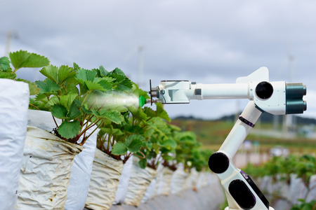 Agricultural machinery robots mechanical arm working technology.の写真素材