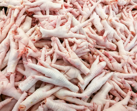 Chicken raw feet fresh food In the Super Marketの写真素材