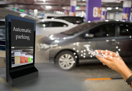 Technology automatic search parking car intelligent department storeの写真素材