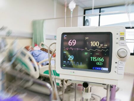 Emergency in the room patient hospital pulse monitorの写真素材