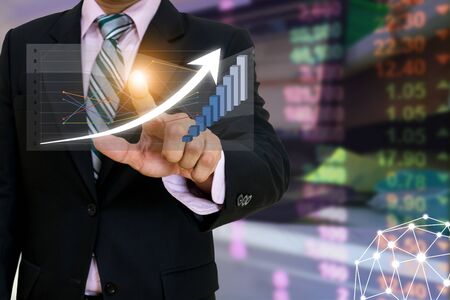 Business people graph analysis concept Company profits With technologyの写真素材