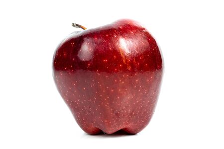 Fresh red apple on a white backgroundの写真素材