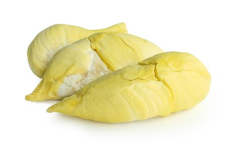 Durian fruit on a white backgroundの写真素材