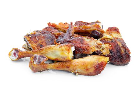 Grilled chicken food on a white background  の写真素材