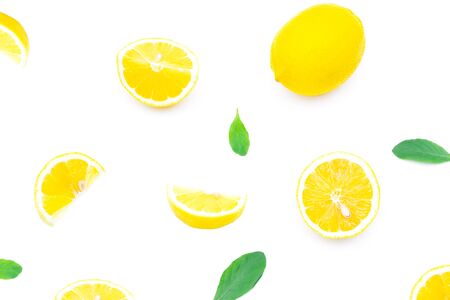 Lemon refreshing on a white backgroundの写真素材