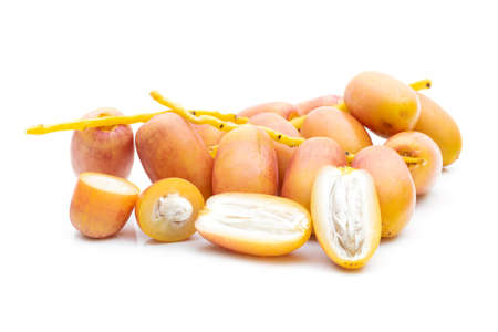 Date palm fresh on white backgroundの写真素材