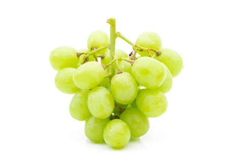 Fresh grape green on a white backgroundの写真素材