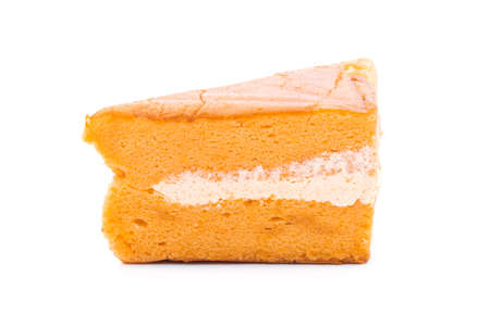 Chiffon Cake on a white backgroundの写真素材