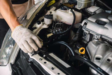 Auto mechanic Repair maintenance and car inspectionの写真素材
