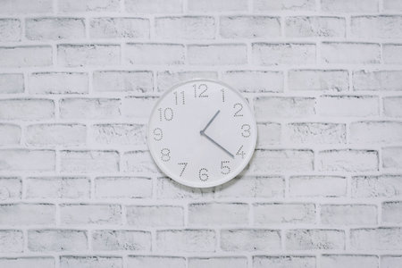 Clock wall hanging brick background