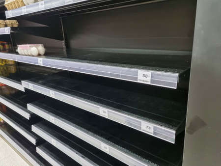Food shelf empty food hoardingの写真素材