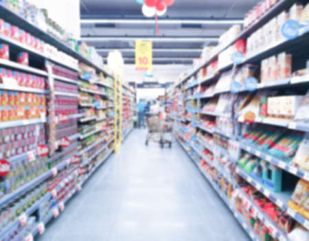 Super Market in department stores picture blurの写真素材