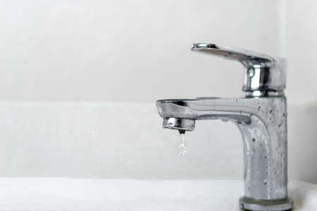 faucet dripping water not turn off the waterの写真素材