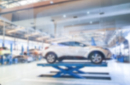 Blurred image, car repair service centerの写真素材