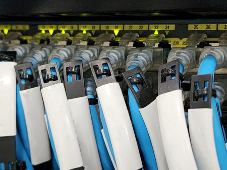 Network system in the server room Global Communicationsの写真素材