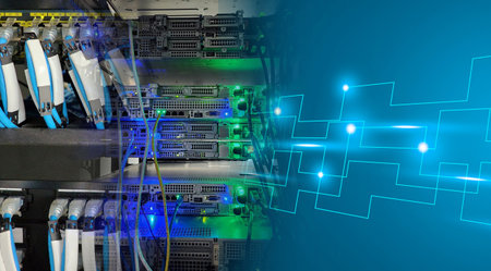 information technology concepts Connecting network systems, LAN systems, and serversの写真素材