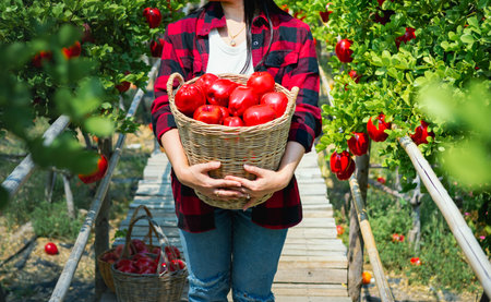 Gardener's concept of fruit of the apple orchardの写真素材