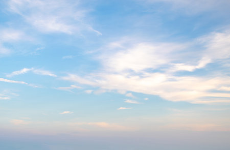 The sky and clouds are beautiful and bright.の写真素材