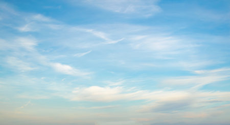 The sky and clouds are beautiful and bright.の写真素材