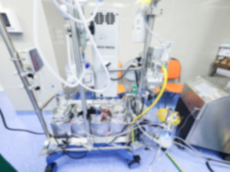 Operating room and hospital equipment, blurred imageの写真素材