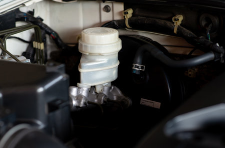 Car brake fluid container brake pumpの写真素材