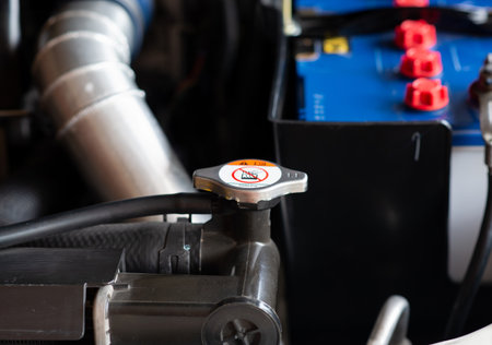 Car radiator cap and car maintenanceの写真素材