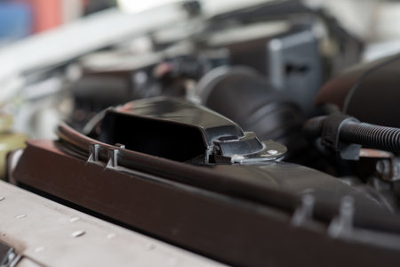 Car front air intake, engine air filterの写真素材