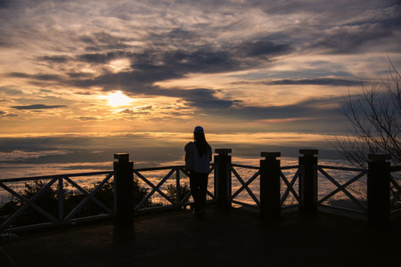 Morning Sea of Mist over the Mountainsの写真素材