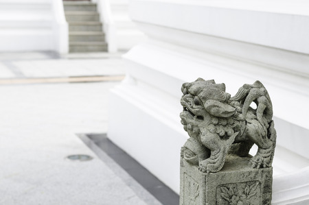 Lino statue on Thailand temple, Bangkokの写真素材