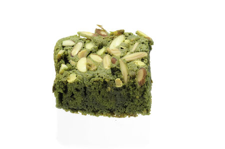 Pile of Delicious Green Tea Browniesの写真素材